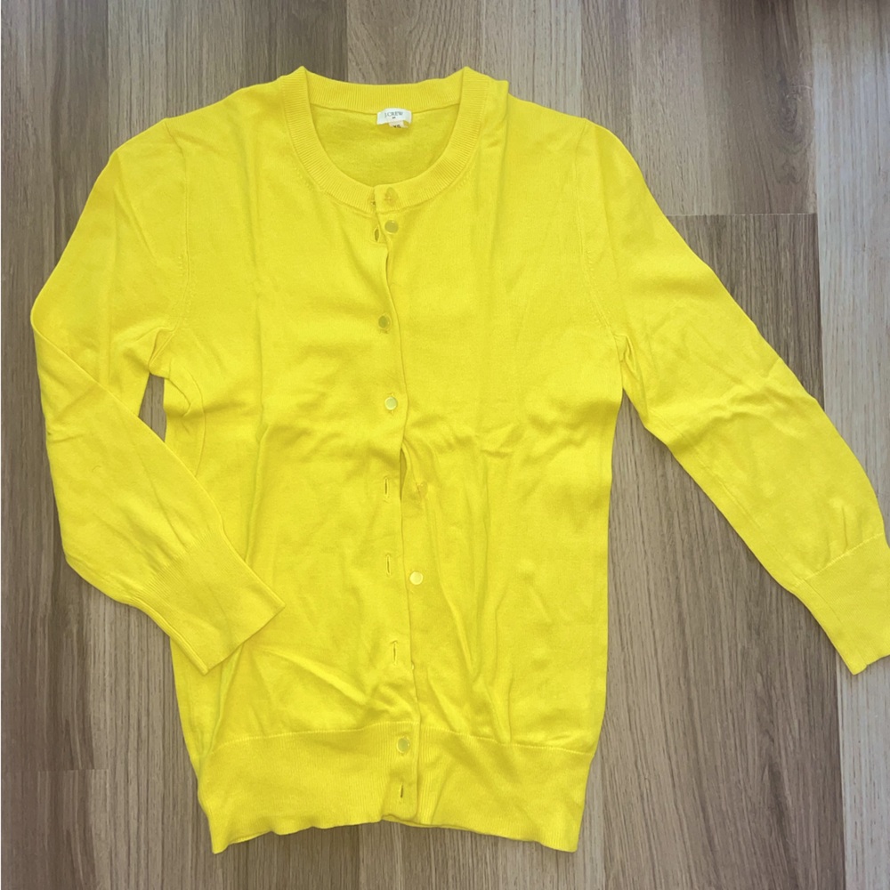 J. Crew yellow cardigan